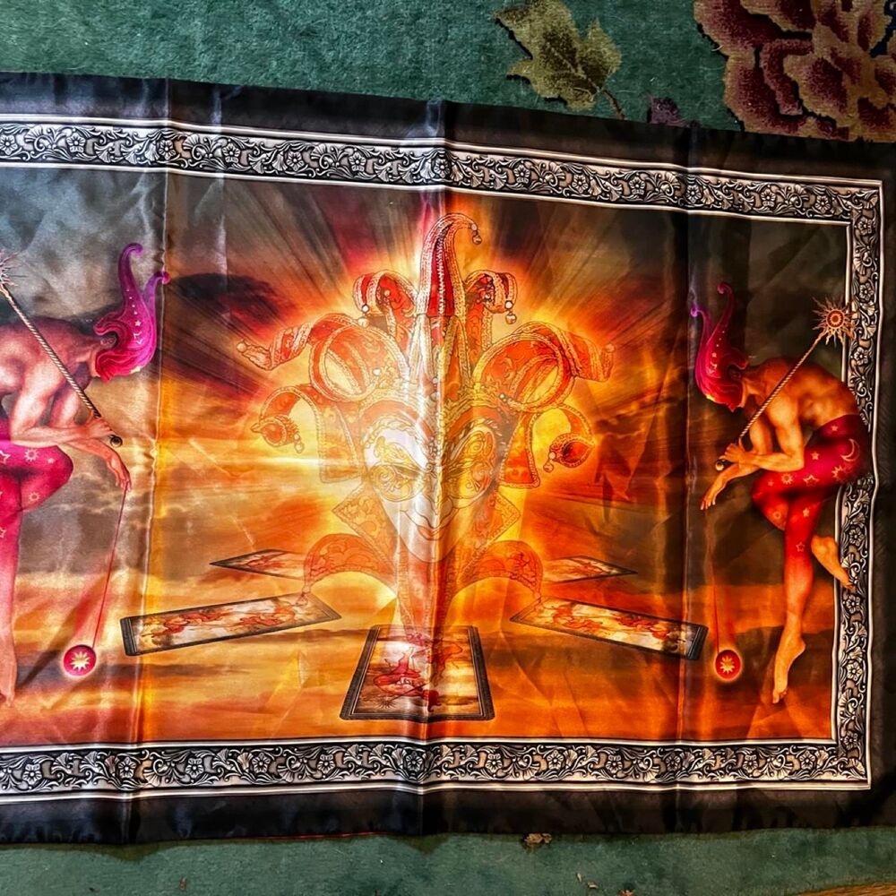 Altar Cloth Satin Scarf for Tarot Reading multi Scarf-wraps